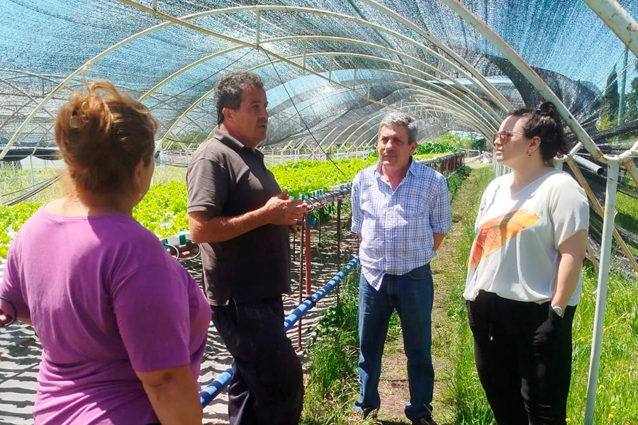 Autoridades visitando productores